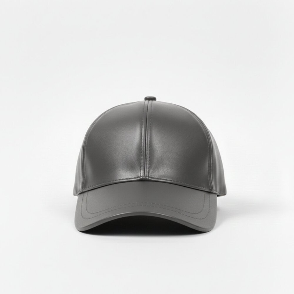 TELLARO Leather Baseball Cap - Gray